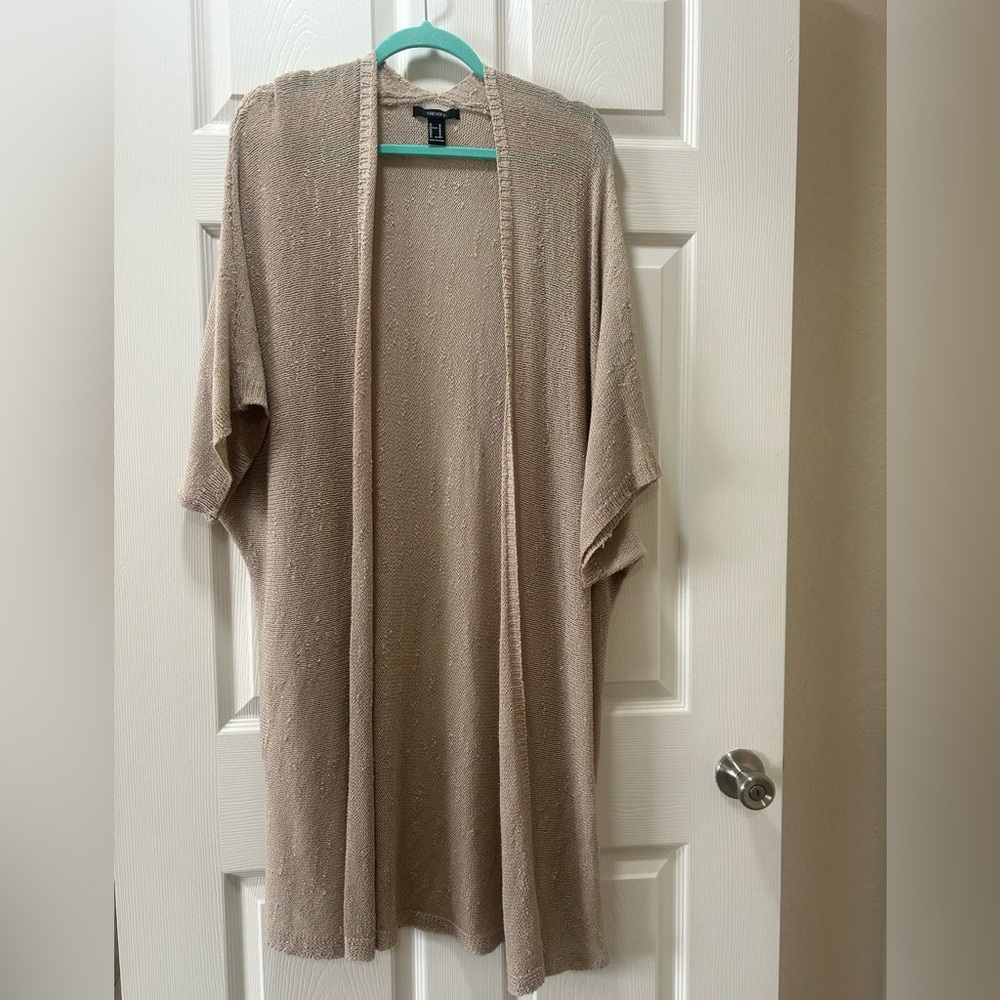 Forever 21 Beige Open-Weave Knit Top